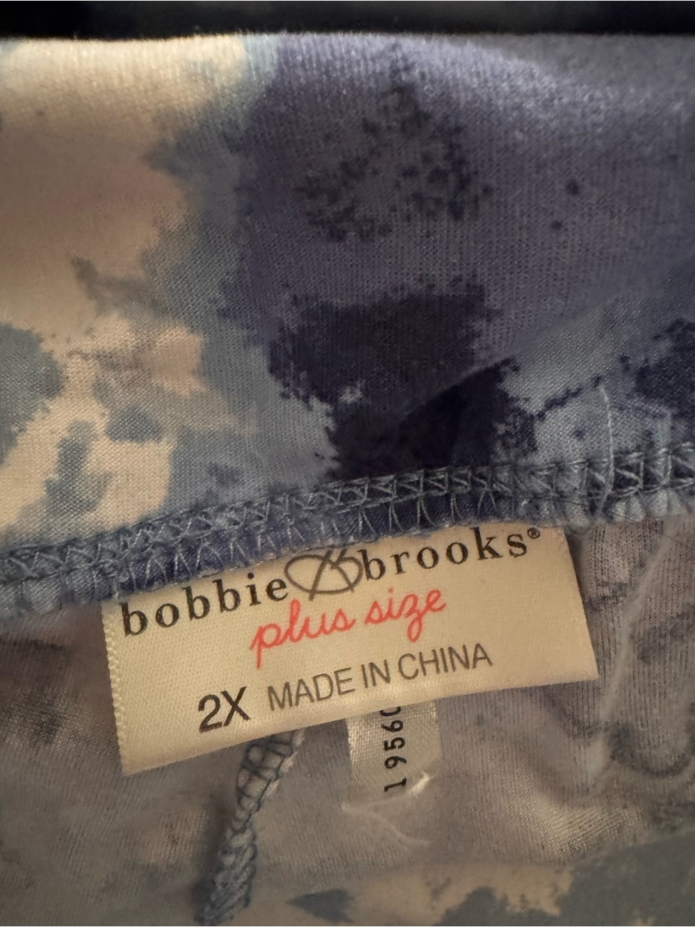 Bobbie Brooks Plus Size Blue/White Leggings - Picture 4 of 4